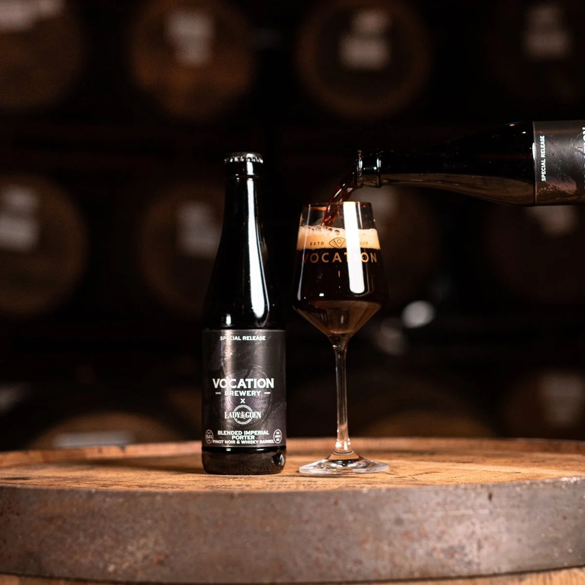 Blended Imperial Porter |10.4% Pinot Noir & Whisky Barrel Aged Beer | 330ml bottle - Image 3