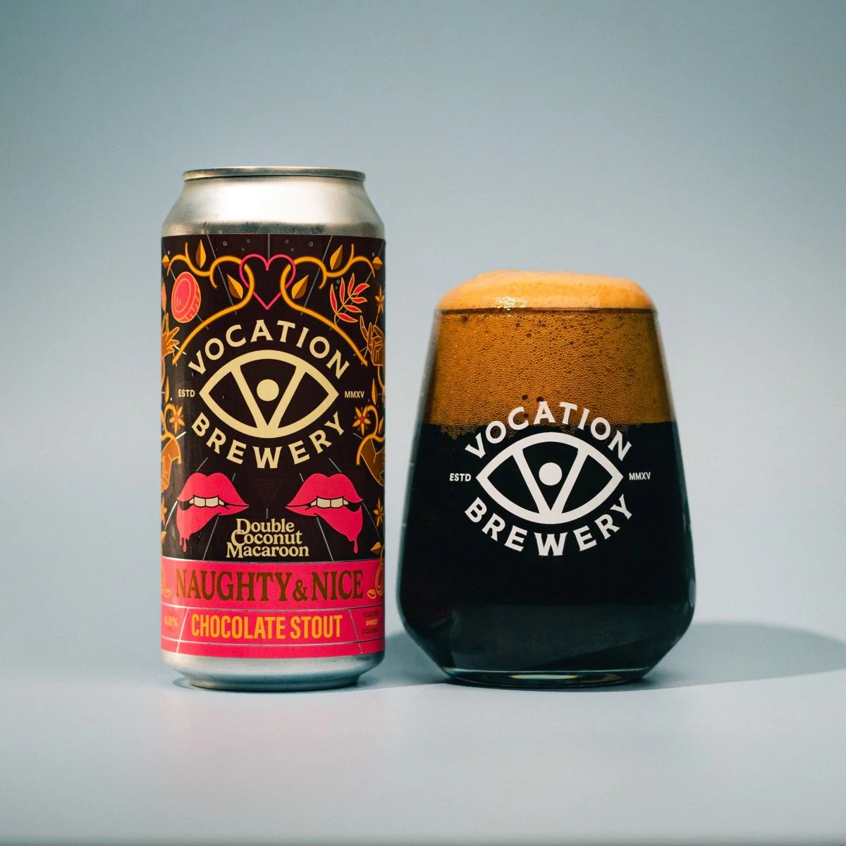 Naughty & Nice | Double Dipped Coconut Macaroon | Chocolate Stout 6.0% 440ml - Image 4